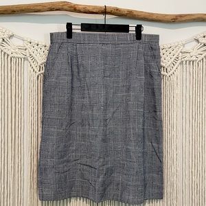 Vintage SOKO Plaid Checkered Pencil Skirt With Pockets Size 14